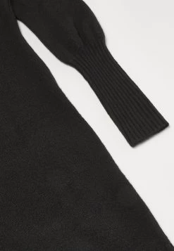 Zign Adaptive Perkin Ausschnitt Basic Mini Strickkleid - Robe Pull - Black -Zign 1c666281197345698d69fae8b63dac36