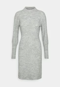 Zign Adaptive Perkin Ausschnitt Basic Mini Strickkleid - Robe Pull - Mottled Grey -Zign 1eca54f8bc2f4ddcba1418d00ecae03c