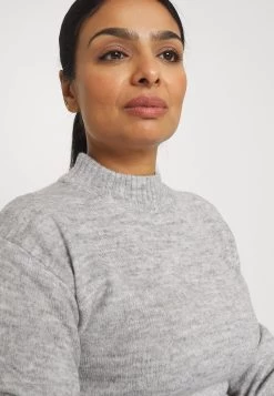 Zign Adaptive Perkin Ausschnitt Basic Mini Strickkleid - Robe Pull - Mottled Grey -Zign 37e716826f9548e8a172e01ede74cd02