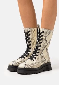 Leather - Bottes À Lacets - Black