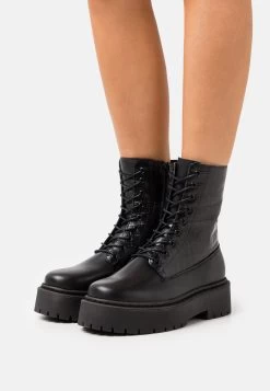 Zign Leather Winter Boot - Bottines À Lacets - Black