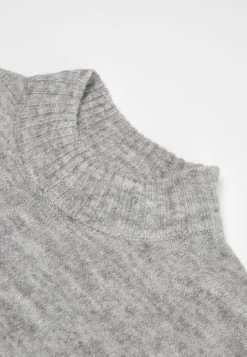 Zign Adaptive Perkin Ausschnitt Basic Mini Strickkleid - Robe Pull - Mottled Grey -Zign 96d18261e22a4580b599eef52c89685e