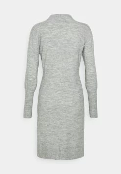 Zign Adaptive Perkin Ausschnitt Basic Mini Strickkleid - Robe Pull - Mottled Grey -Zign c200239dd5d54da5ab82ad79d01b08ad