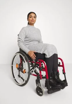 Zign Adaptive Perkin Ausschnitt Basic Mini Strickkleid - Robe Pull - Mottled Grey -Zign ff9694076b3540c8a2978d819dc30e12